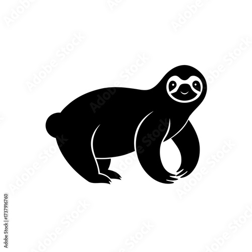 Black sloth vector icon