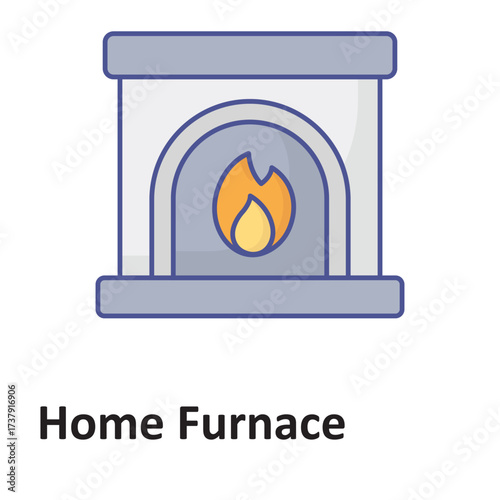 Furnace Vector icon which can easily modify or edit