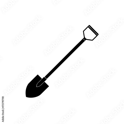 Black shovel icon vector