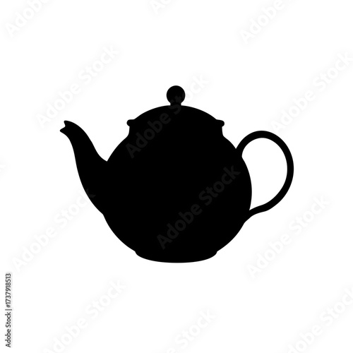 Black teapot icon vector