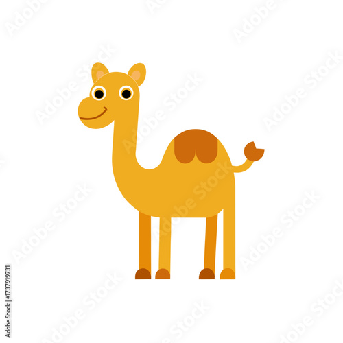 Illustration of a cartoon style camel icon on transparent background