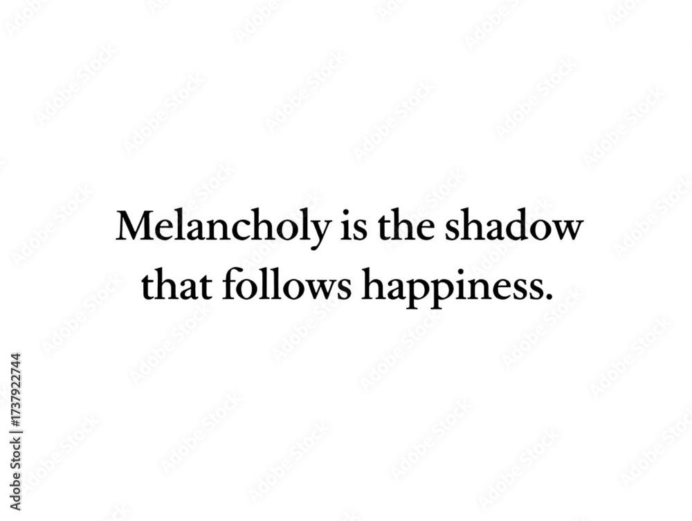 Obraz premium Inspirational quote typography reading We are only the shadows that follow happiness against a solid black background
