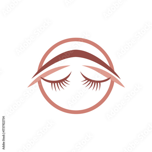 Elegant eyebrow and eyelash logo design for beauty services
