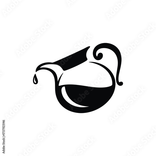Hand drawn sketch of a coffee carafe with dripping liquid
