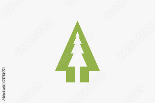 Green pine tree arrow logo