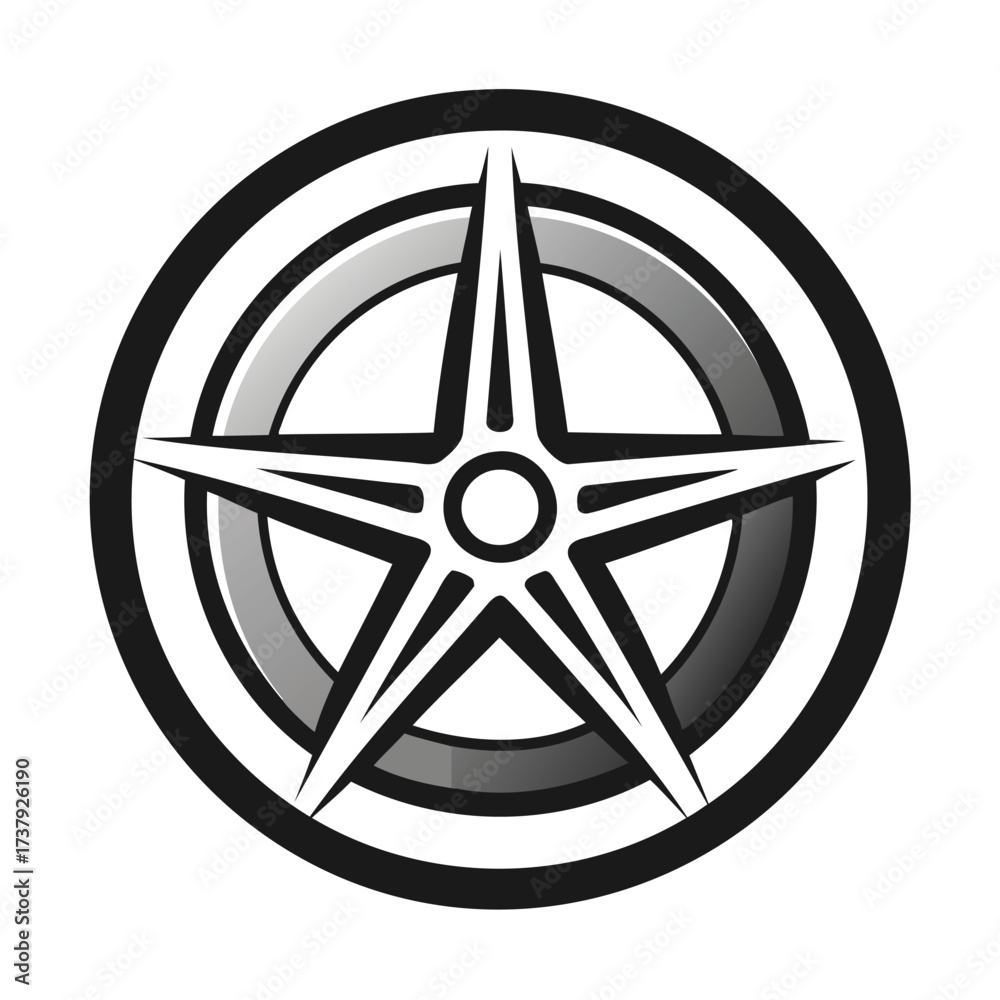 Obraz premium Stylized star emblem with circular border