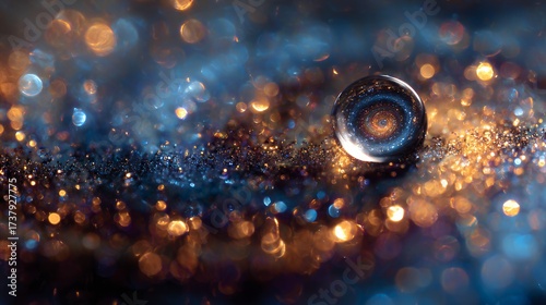 Tiny Droplet Containing Galaxy Inside Macro Surrea - Different Angle