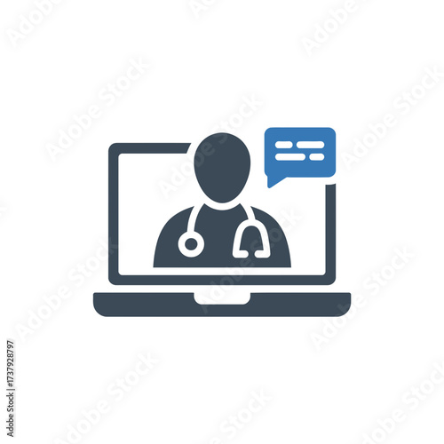 Online doctor consultation concept vector illustration telemedicine and healthcare services icon