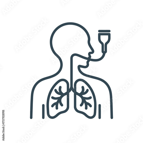 Illustration of a person receiving oxygen therapy for respiratory support