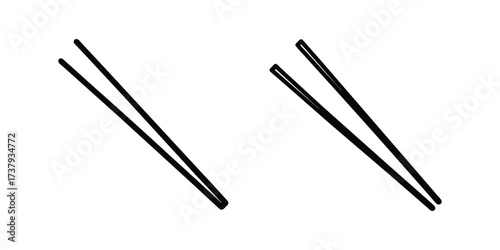 chopsticks silhouette vector illustration