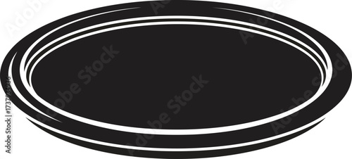 Oval platter empty simple minimalist serving dish isolated vector