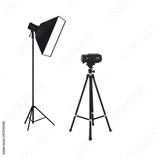photo camera and tripod