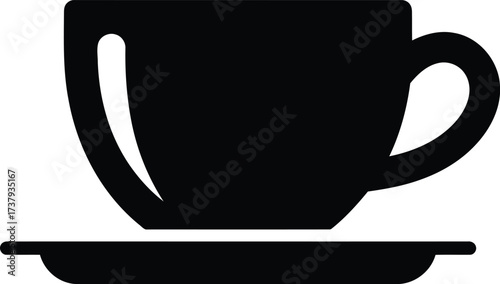 Modern coffee cup icon minimalist silhouette vector art vector