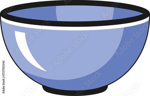 Light purple ceramic bowl simple clean design object vector