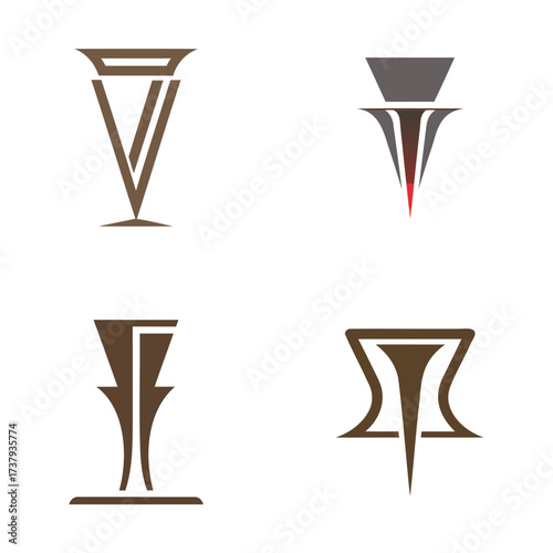 Four abstract geometric trophy and award designs