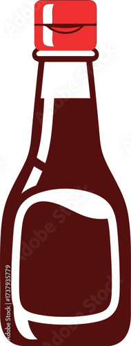 Soy sauce bottle condiment asian cuisine food ingredient liquid flavor vector
