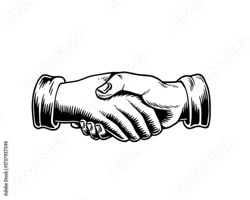 Hands shake illustration