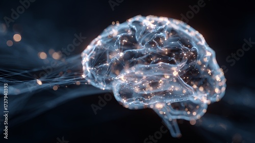 Abstract Glowing Brain Neural Networks