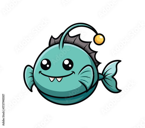 Cute Cartoon Angler Fish