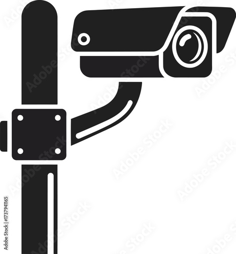 Modern security camera surveillance system on pole modern technology vector
