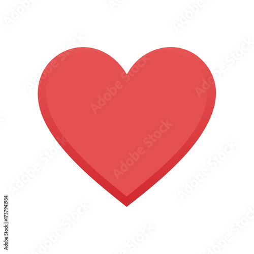 Vibrant red heart symbol icon for love passion romance and care concept