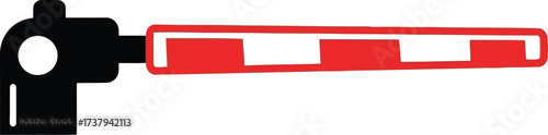 Red white barrier gate security access control system vector
