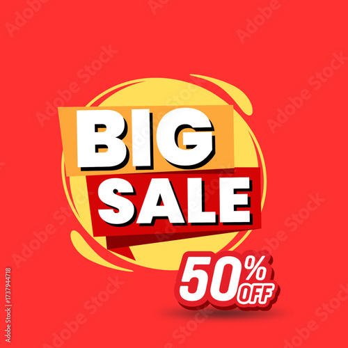 Big sale poster vector background up to 50%. Big sale background design for banners, poster, advertising, and marketing.