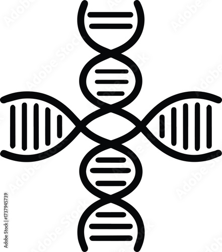 Crossed dna double helix structure science biology genetics medical research abstract symbol