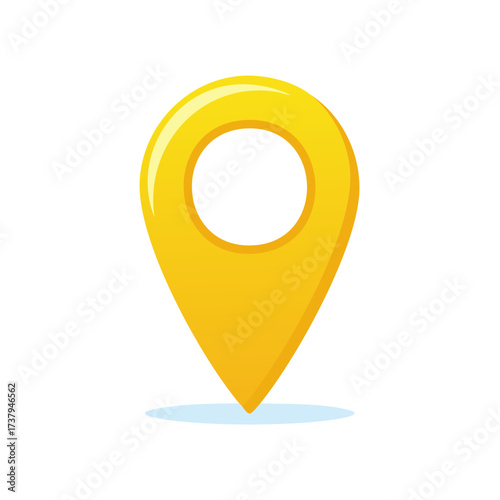 Free Download Bright Yellow Location Pointer Illustration for Maps, Apps, Navigation and Destination Concepts - GFXLoad