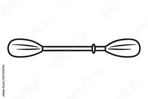 Classic Kayak or Canoe Paddle Icon Vector - Double-Sided Graphic Symbol for Water Sports and Adventure