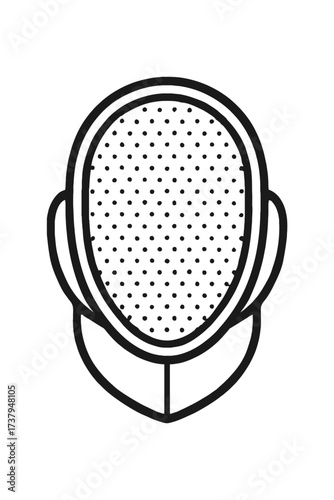Simple Fencing Mask Outline Icon Vector - Symbol for Fencing Sport, Safety, Protection, and Helmet Gear