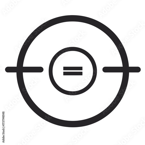 Simple Wrestling Mat Center Outline Icon Vector - Symbol for Sport, Competition, Target, and Aiming Reticle