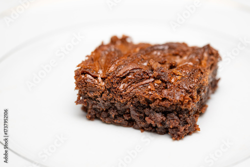 Chocolate Brownie Squares Served on Plate – Homemade Dessert Food