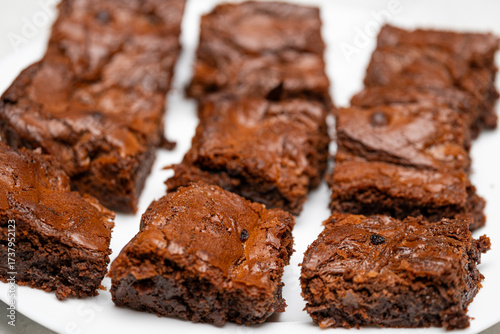 Delicious Chocolate Brownies in Metal Baking Pan – Sweet Dessert Food