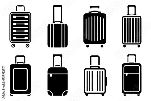 silhouette of   suitcase baggage luggage travel trip vacation journey case bag