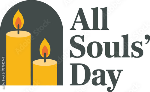 Two lit candles glowing in memory for All Souls' Day remembrance