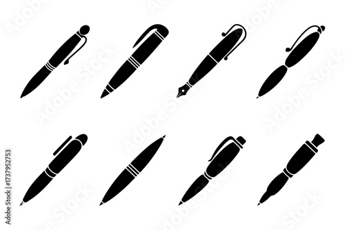 silhouette of pens office stationery drawing art school tool