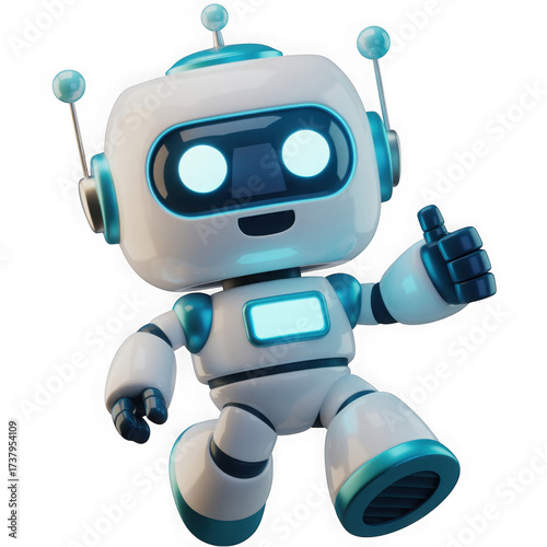 3d cute ai robot character in different angles. Chat bot mascot isolated render icon set. Digital artificial intelligence chatbot, friendly support assistant. Electric cyborg agent