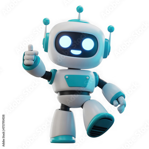 3d cute ai robot character in different angles. Chat bot mascot isolated render icon set. Digital artificial intelligence chatbot, friendly support assistant. Electric cyborg agent