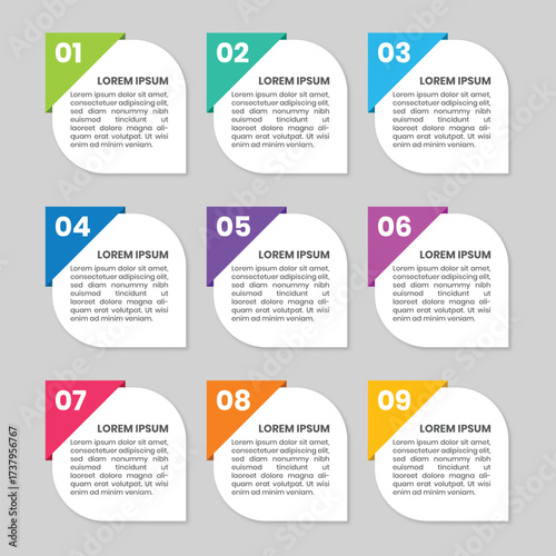 colorfull Modern Numbering Infographic Step Design