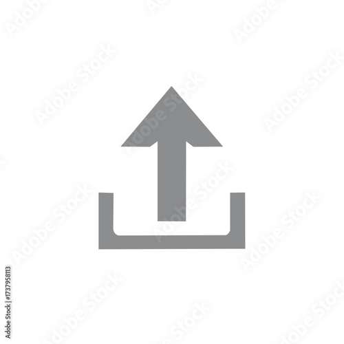 Simple grey upload arrow icon symbolizing data transfer and sending files
