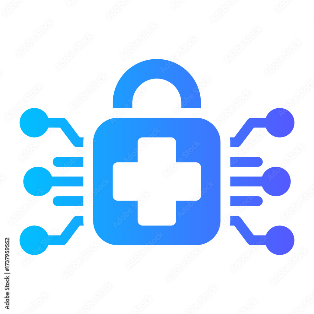 Obraz premium ai healthcare security icon