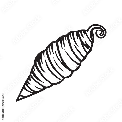 Simple line sketch of a cornucopia horn.