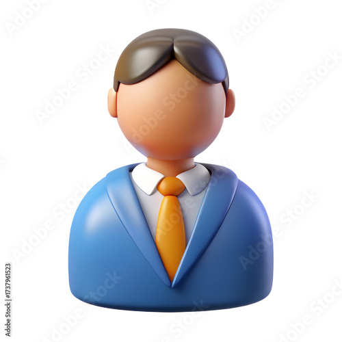 3d minimalist business person avatar icon for digital platforms and user profiles