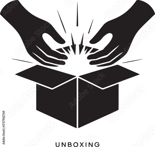 Unboxing Icon Symbolizing Product Opening and Customer Experience Delight