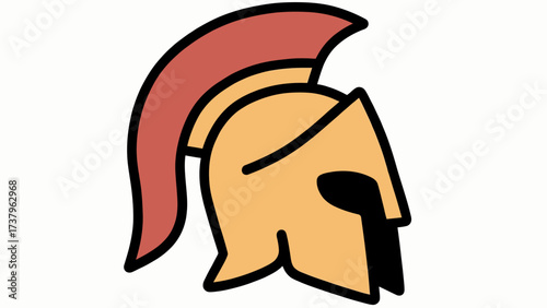 A simple and bold illustration of a classic Spartan or Roman helmet, a powerful and timeless icon of history, warriors, strength, and ancient civilizations.
