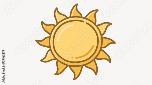 A simple and powerful doodle-style icon of a radiant golden sun, a classic and timeless symbol of light, life, energy, and positivity in a modern, clean design.
