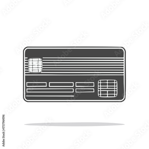Generic credit debit card icon for financial transaction and secure online payment illustration