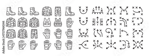 Military ammunition and markings. Military technology icons