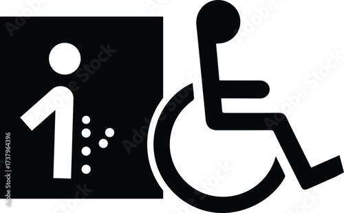 Accessible information icon symbol for disability and public information services